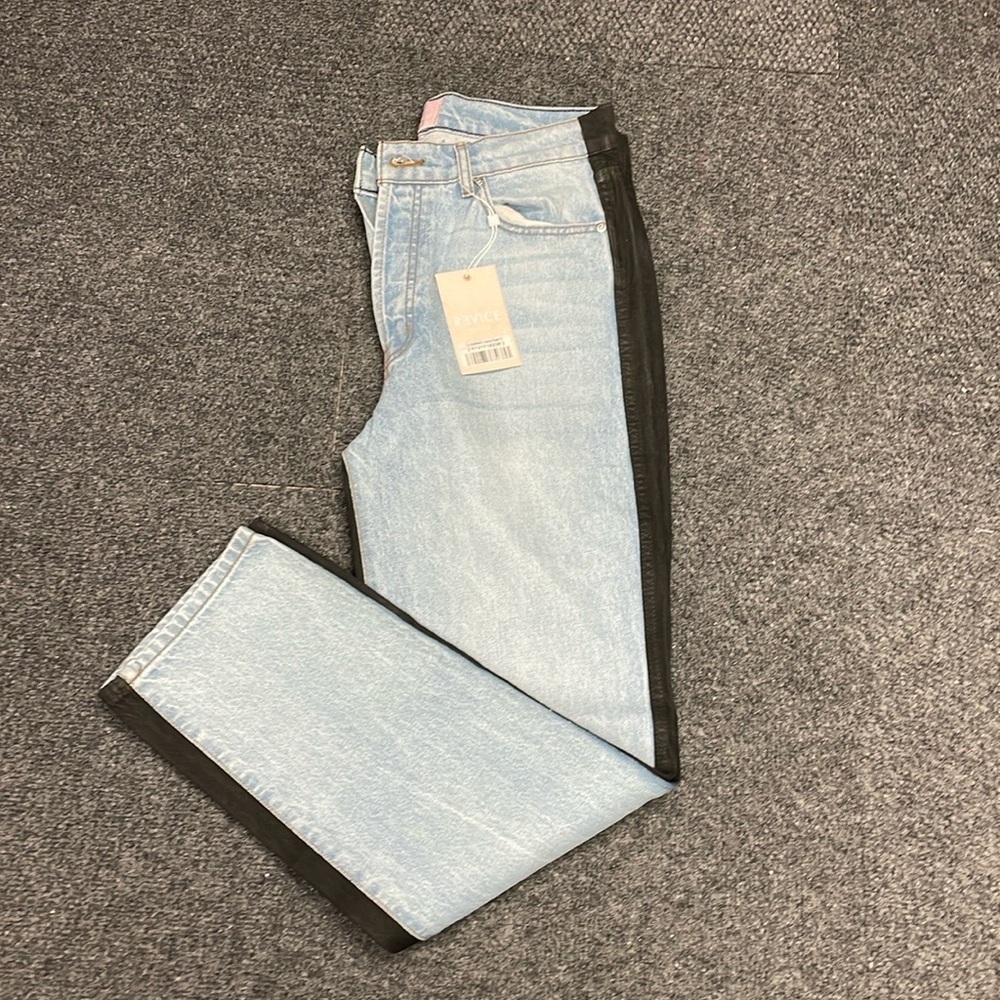 NWT Revice Ex Boyfriend Colorblock Black Coated Harlow Wash Jeans - Picture 2 of 8